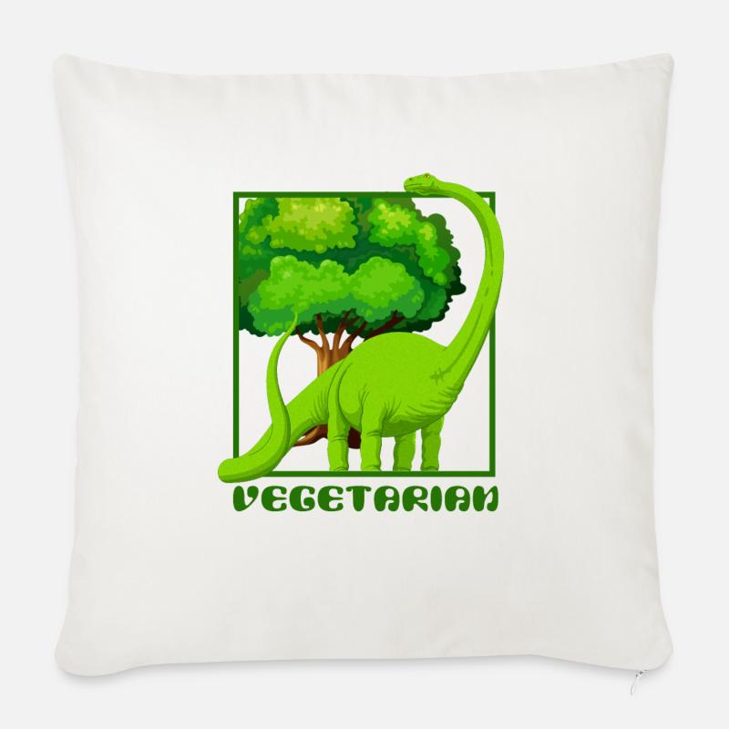 Dinosaurier Brachiosaurus - Sofakissen mit Füllung 45 x 45 cm - Naturweiß 