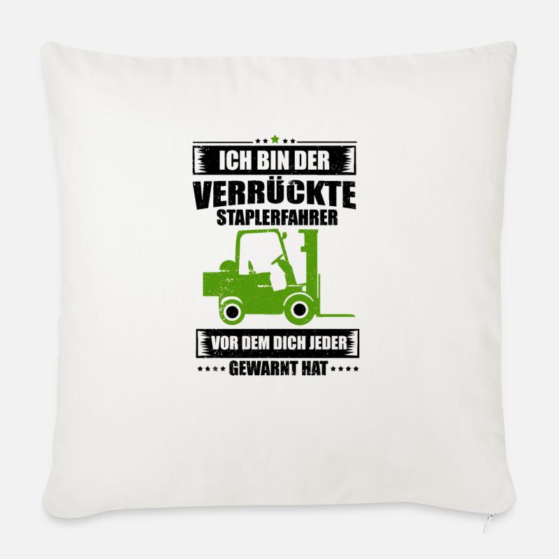 Staplerfahrer - Sofakissen mit Füllung 45 x 45 cm - Naturweiß 