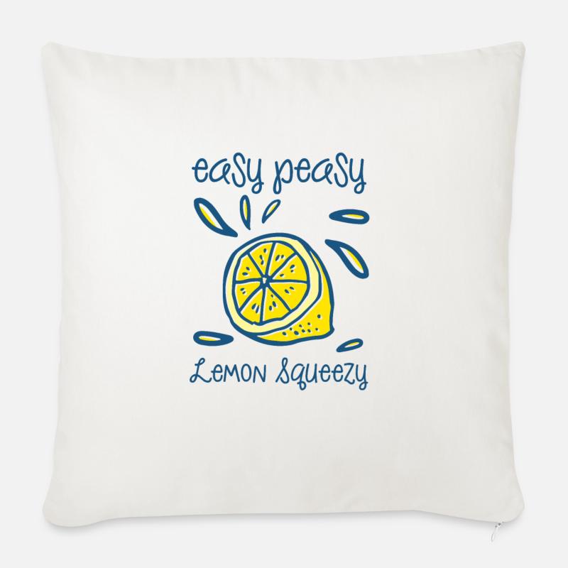 Easy Peasy Lemon Squeezy - Sofakissen mit Füllung 45 x 45 cm - Naturweiß 
