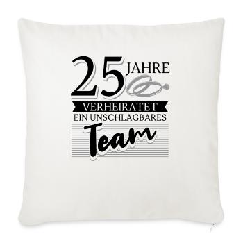 Silberhochzeit 25 Jahre Verheiratet Hochzeitstag - Sofakissen mit Füllung 45 x 45 cm - Naturweiß  - Vorne