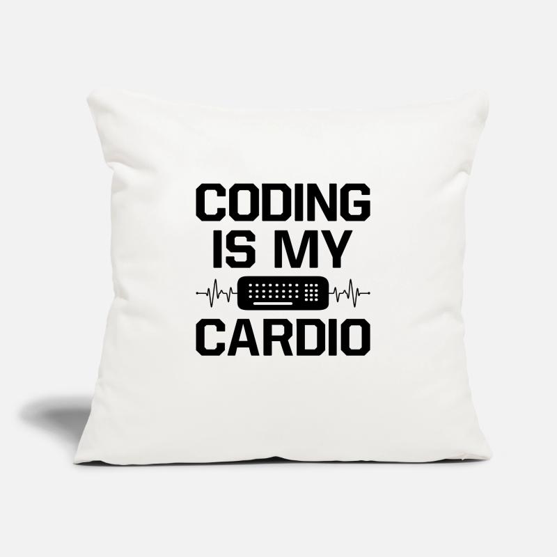 Coding Is My Cardio Programming Coder Computer Gee Sofakissen mit Füllung 45 x 45 cm