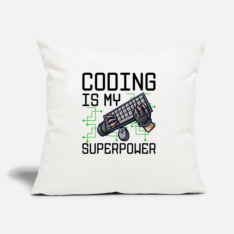Coding Is My Superpower Programming Coder Computer Sofakissen mit Füllung 45 x 45 cm