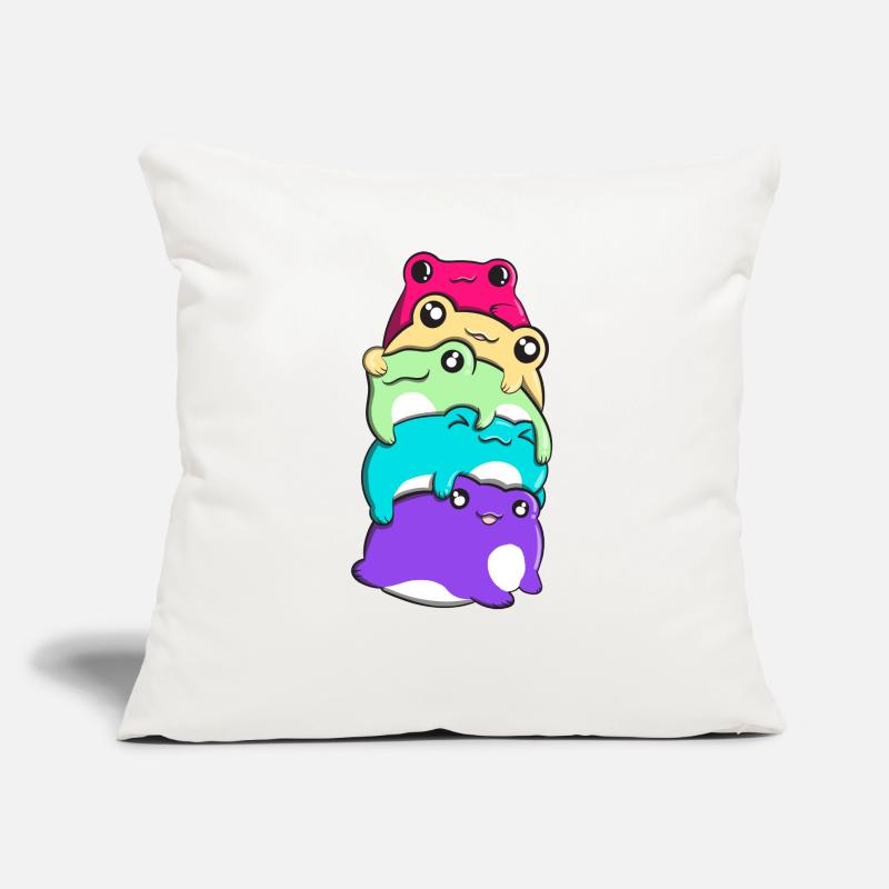 Non-Binary Pride Kawaii Frog Bunch Nonbinary Coussin et housse de 45 x 45 cm