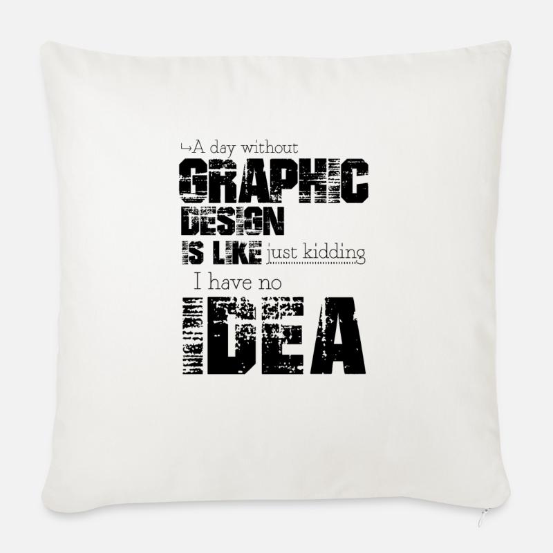 Graphic design - Sofa pillow with filling 45cm x 45cm - natural white