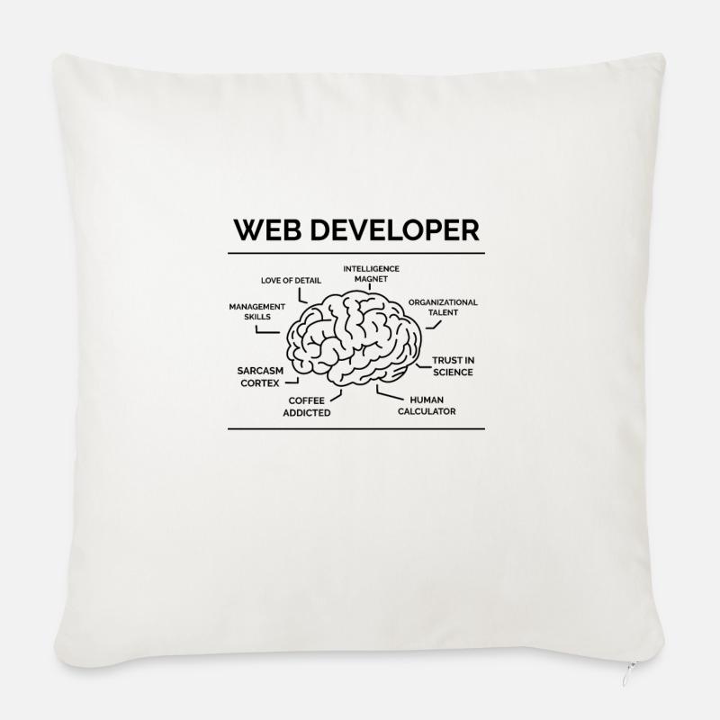 Web Entwickler Programmierer - Sofakissen mit Füllung 45 x 45 cm - Naturweiß 