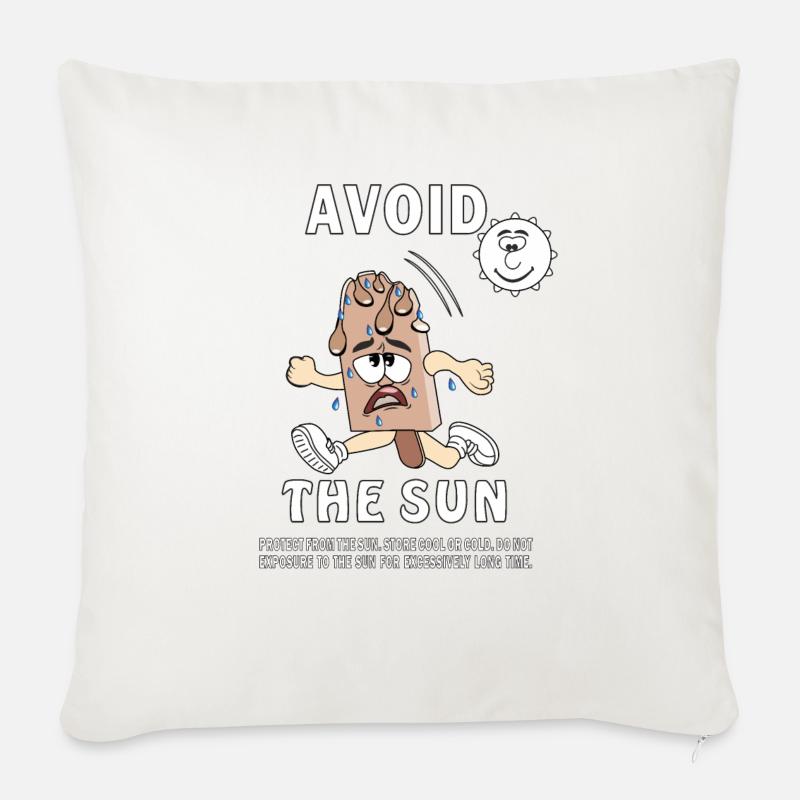 SONNENSCHUTZ EISCREME AVOID THE SUN - Sofakissen mit Füllung 45 x 45 cm - Naturweiß 