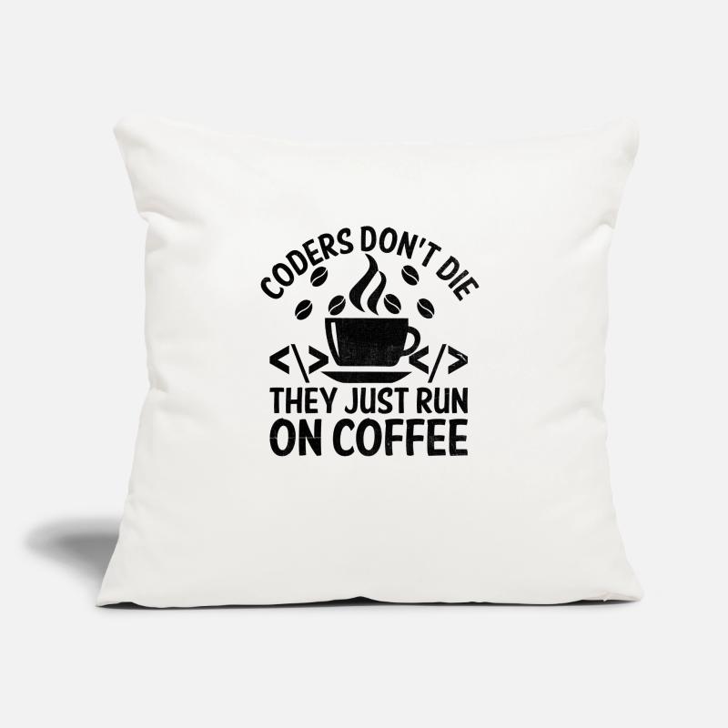 Café Codage Programmeur Codeur Développeur Nerd Coff Coussin et housse de 45 x 45 cm