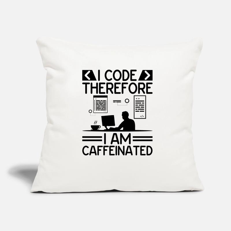 Café Codage Programmeur Codeur Développeur Nerd Coff Coussin et housse de 45 x 45 cm
