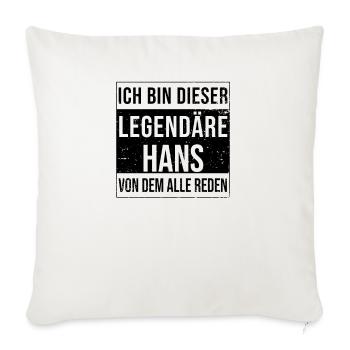 Je suis cette légende pour Hans - Coussin et housse de 45 x 45 cm - blanc nature - Devant