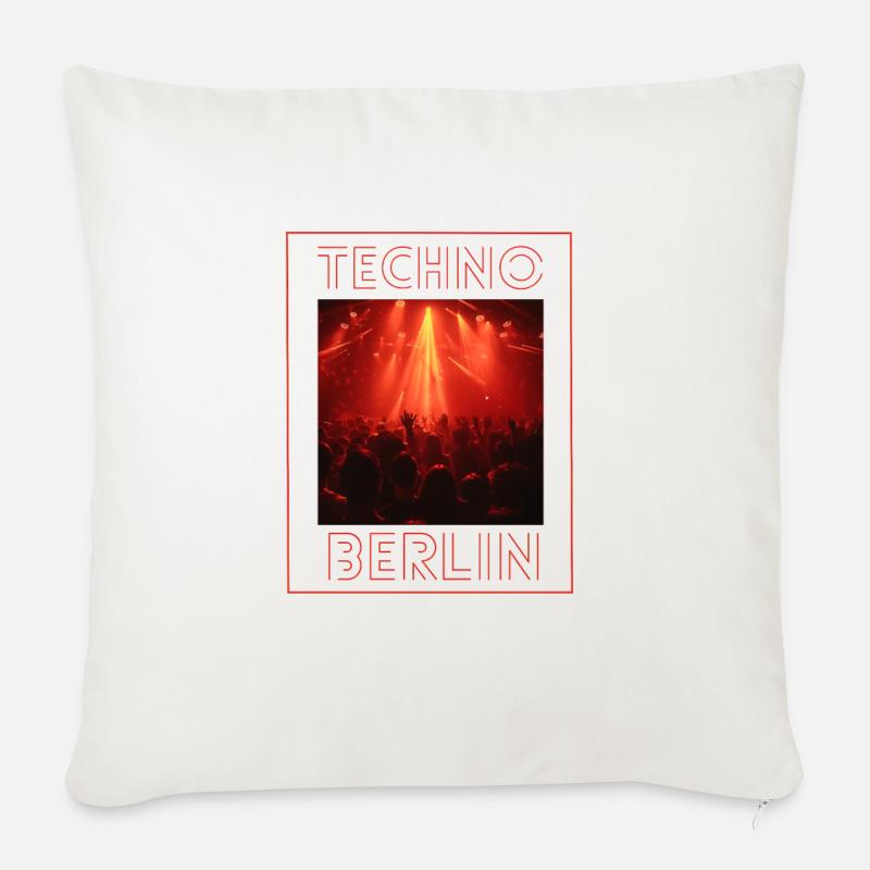 Berlin Techno - Sofakissen mit Füllung 45 x 45 cm - Naturweiß 
