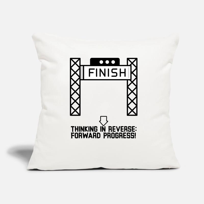 Penser à l’envers : Avancer le progrès ! Coussin et housse de 45 x 45 cm