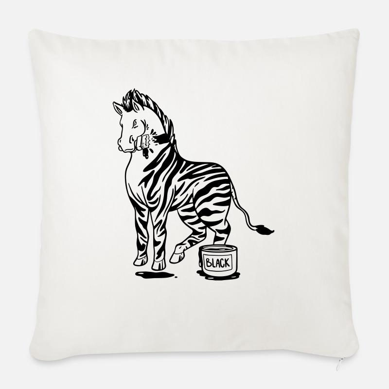 Zebra Schwarze oder Weiße Streifen Lustige Bilder - Sofakissen mit Füllung 45 x 45 cm - Naturweiß 