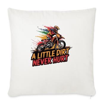 Motocross-Abenteuer beginnt Dreck gehört dazu - Sofakissen mit Füllung 45 x 45 cm - Naturweiß  - Vorne