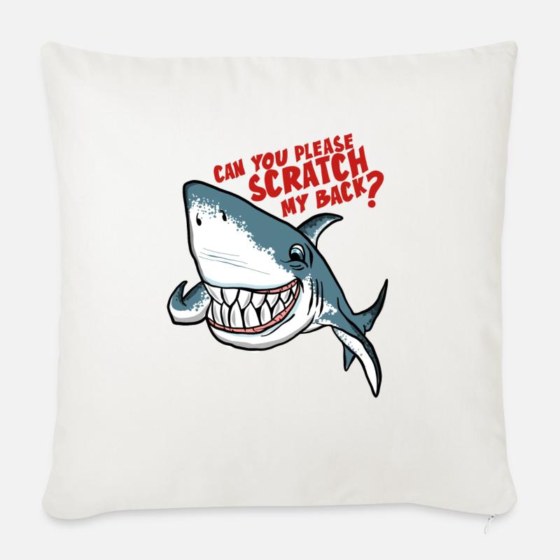 Great White Shark Scratch My Back - Sofakissen mit Füllung 45 x 45 cm - Naturweiß 