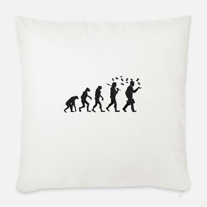 Evolution - Capitaliste - Cadeau - Coussin et housse de 45 x 45 cm - blanc nature