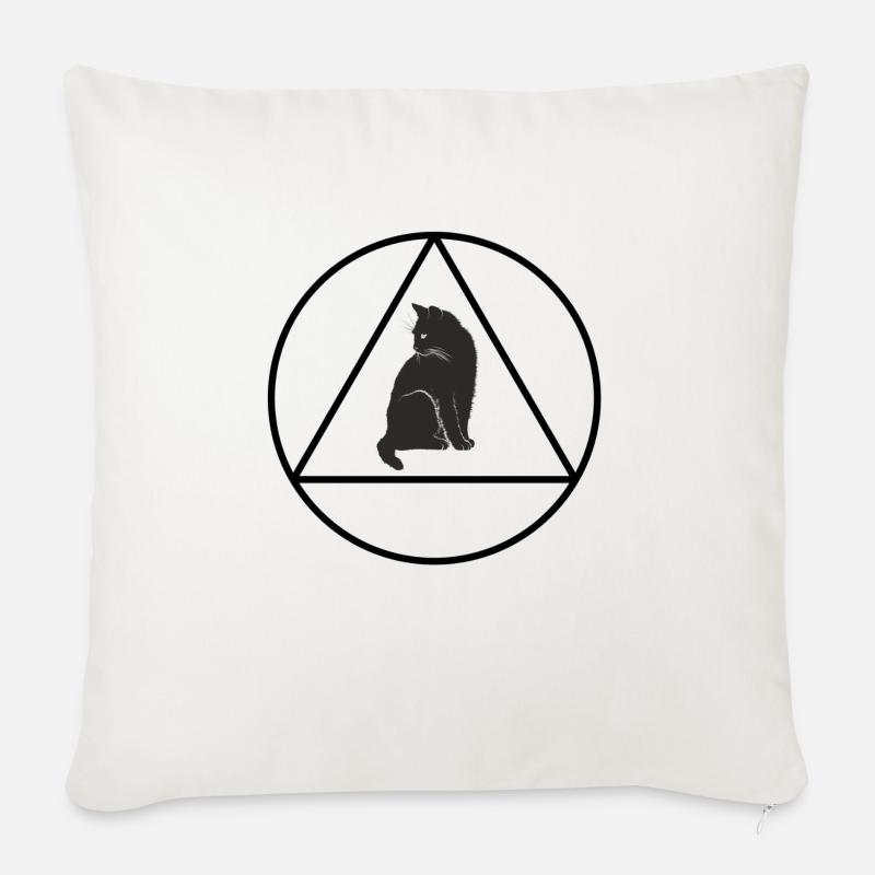 Triangle Cat Hipster - Coussin et housse de 45 x 45 cm - blanc nature