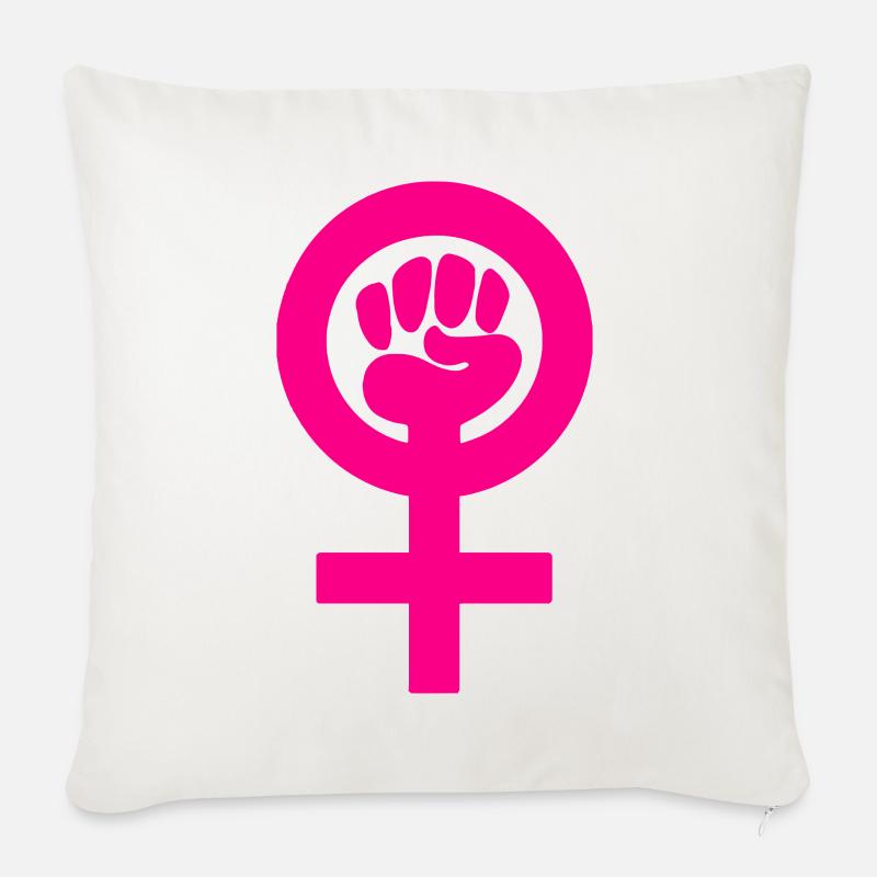 Frauenpower - Sofakissen mit Füllung 45 x 45 cm - Naturweiß