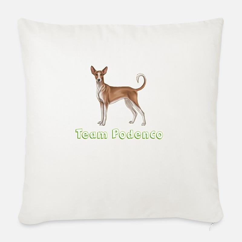 Équipe podenco - Coussin et housse de 45 x 45 cm - blanc nature