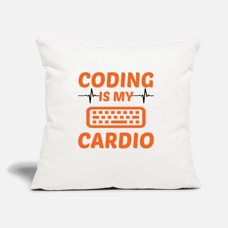 Coding Is My Cardio Programming Coder Computer Gee Sofakissen mit Füllung 45 x 45 cm