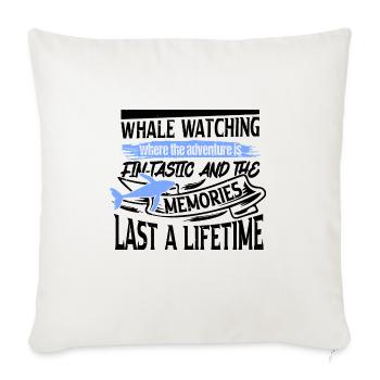 Marine mammals for orca watching and humpback whale - Sofa pillow with filling 45cm x 45cm - natural white - Front