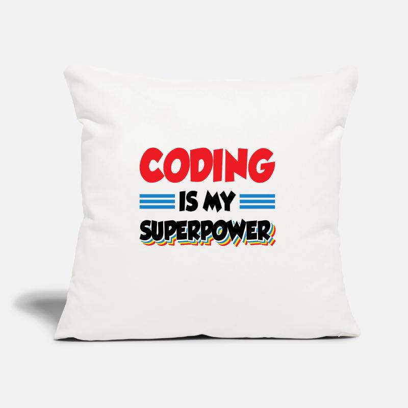 Coding Is My Superpower Programming Coder Computer Sofakissen mit Füllung 45 x 45 cm