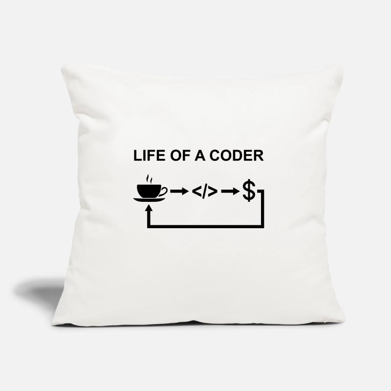 Life Of A Coder Software Developer Programmer Nerd Sofakissen mit Füllung 45 x 45 cm