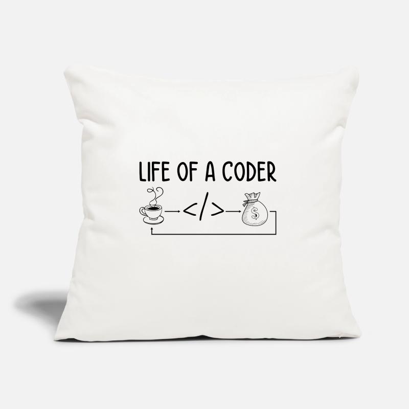 Life Of A Coder Software Developer Programmer Nerd Sofakissen mit Füllung 45 x 45 cm
