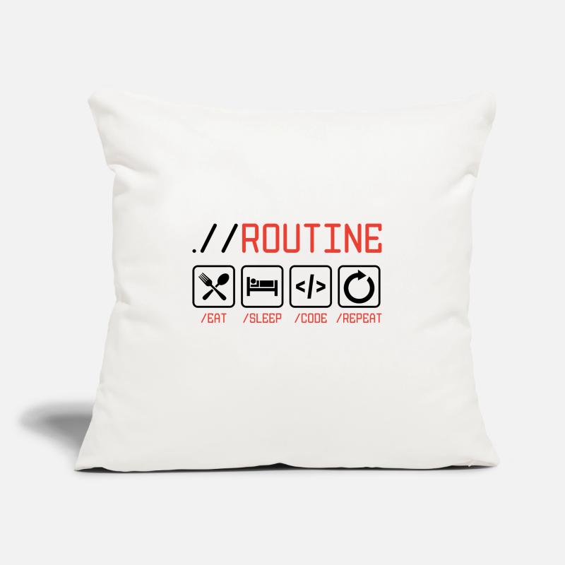 Routine Eat Sleep Code Repeat Software Developer C Sofakissen mit Füllung 45 x 45 cm