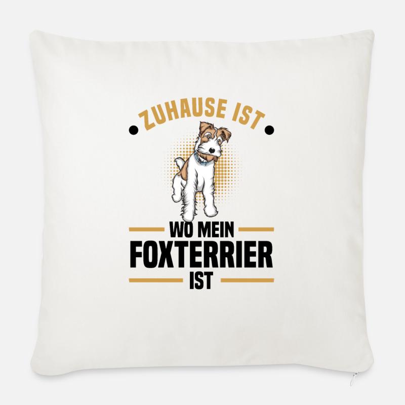Foxterrier - Sofakissen mit Füllung 45 x 45 cm - Naturweiß 