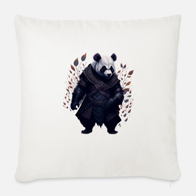 Samurai Panda - Sofakissen mit Füllung 45 x 45 cm - Naturweiß 