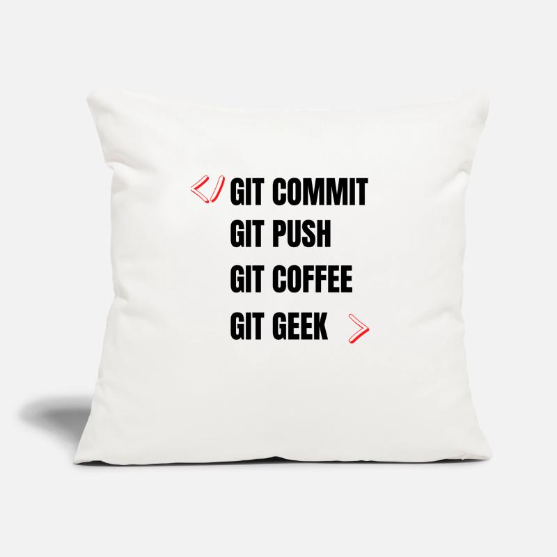 git commit git push git kaffee git geek developpeu Sofakissen mit Füllung 45 x 45 cm