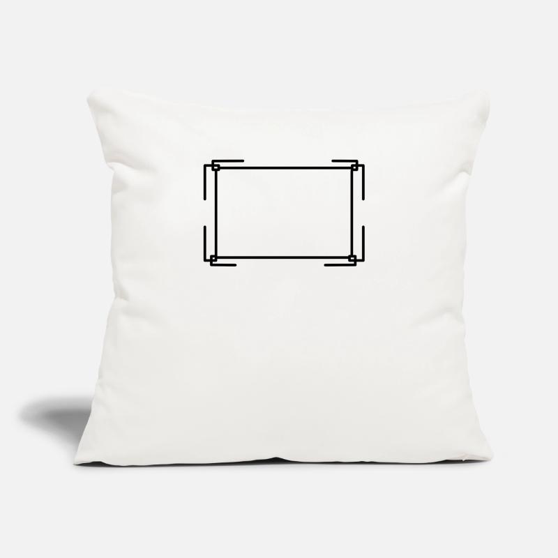 Rectangular frame in black basic text Sofa pillow with filling 45cm x 45cm
