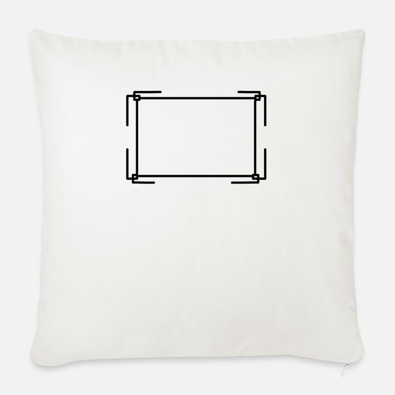 Rectangular frame in black basic text - Sofa pillow with filling 45cm x 45cm - natural white