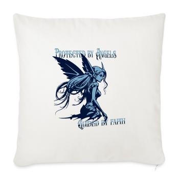 Angels Protect Me – Faith Design - Sofa pillow with filling 45cm x 45cm - natural white - Front