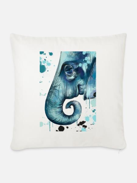 Blue Elephant Tasse - Sofakissen mit Füllung 45 x 45 cm - Naturweiß 