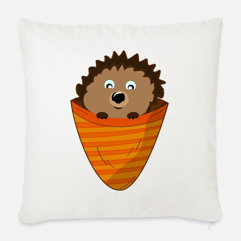 Hérisson - Coussin et housse de 45 x 45 cm - blanc nature