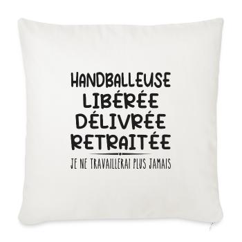 Handballerin feiert ihren Rücktritt mit Humor cadea - Sofakissen mit Füllung 45 x 45 cm - Naturweiß  - Vorne