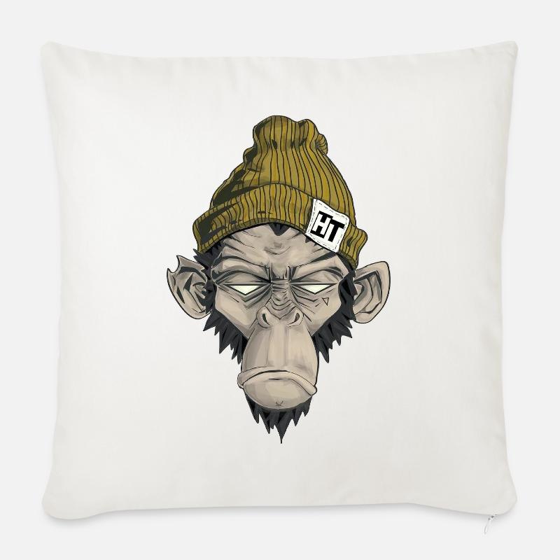 Rap Monkey - Sofakissen mit Füllung 45 x 45 cm - Naturweiß 