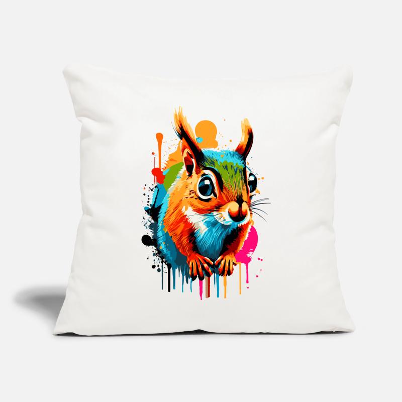 Squirrel Sciurus - Squirrel Colorful Sofa pillow with filling 45cm x 45cm