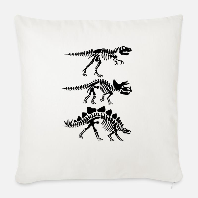 Dinosaur skeleton anatomia - Cuscino da divano 45 x 45 cm con riempimento - bianco naturale
