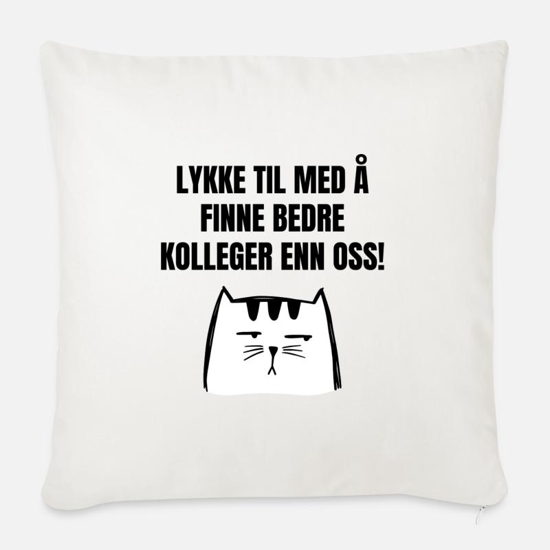 Avskjedsgave Kollega - Sofapute med fylling 45 x 45 cm - naturhvit