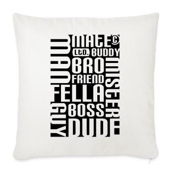 Ami, pote, mec - Coussin et housse de 45 x 45 cm - blanc nature - Devant