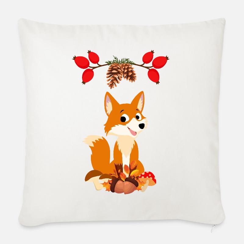 Fuchs  - Sofakissen mit Füllung 45 x 45 cm - Naturweiß 