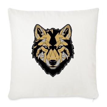 Wolfs Gesicht, Gold - Sofakissen mit Füllung 45 x 45 cm - Naturweiß  - Vorne