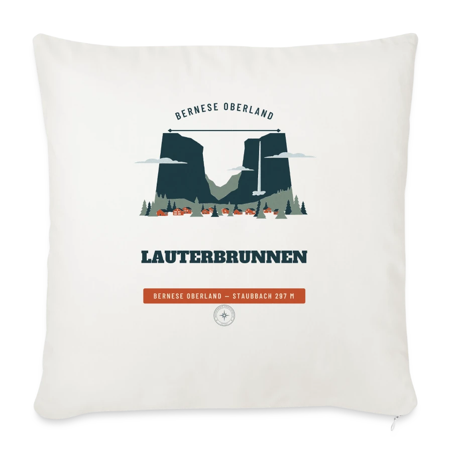 Lauterbrunnen-märke på en sofa pillow with filling 45cm x 45cm, natural white, fram