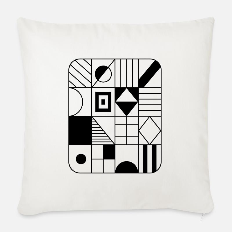 Abstract graphic pattern in raster / pattern - Sofa pillow with filling 45cm x 45cm - natural white