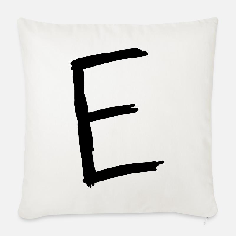 Buchstaben E - Sofakissen mit Füllung 45 x 45 cm - Naturweiß 