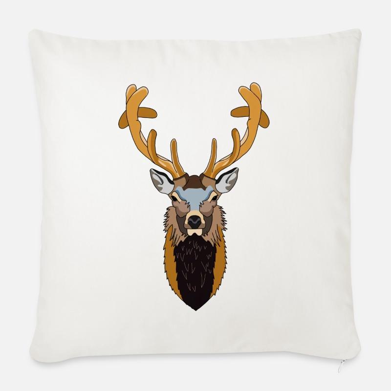 Hirsch - Sofakissen mit Füllung 45 x 45 cm - Naturweiß 
