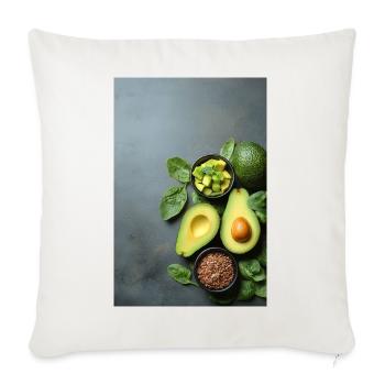 Avocado Spinach Anthracite - Sofa pillow with filling 45cm x 45cm - natural white - Front