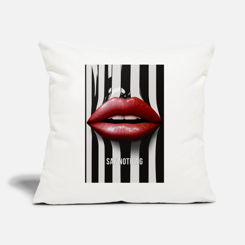 Statement Statement Design de lèvres Say Nothing Coussin et housse de 45 x 45 cm